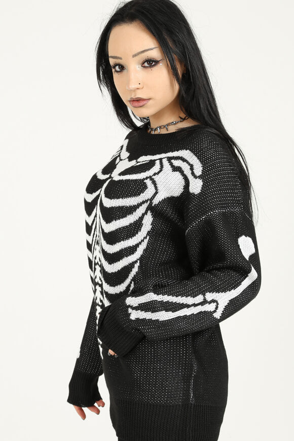 Oversize Strickpullover - Schwarz