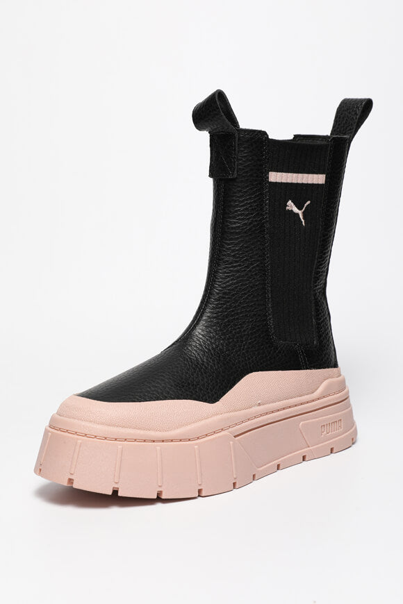 Mayze Stack Plateau Chelsea Stiefelette - Black + Rose Quartz