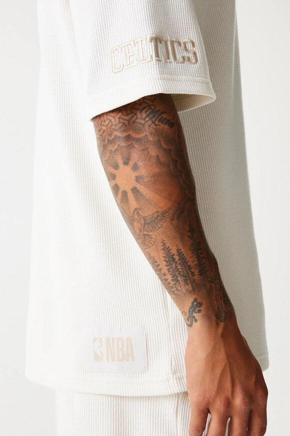 Oversized T-shirt with waffle texture - Offwhite