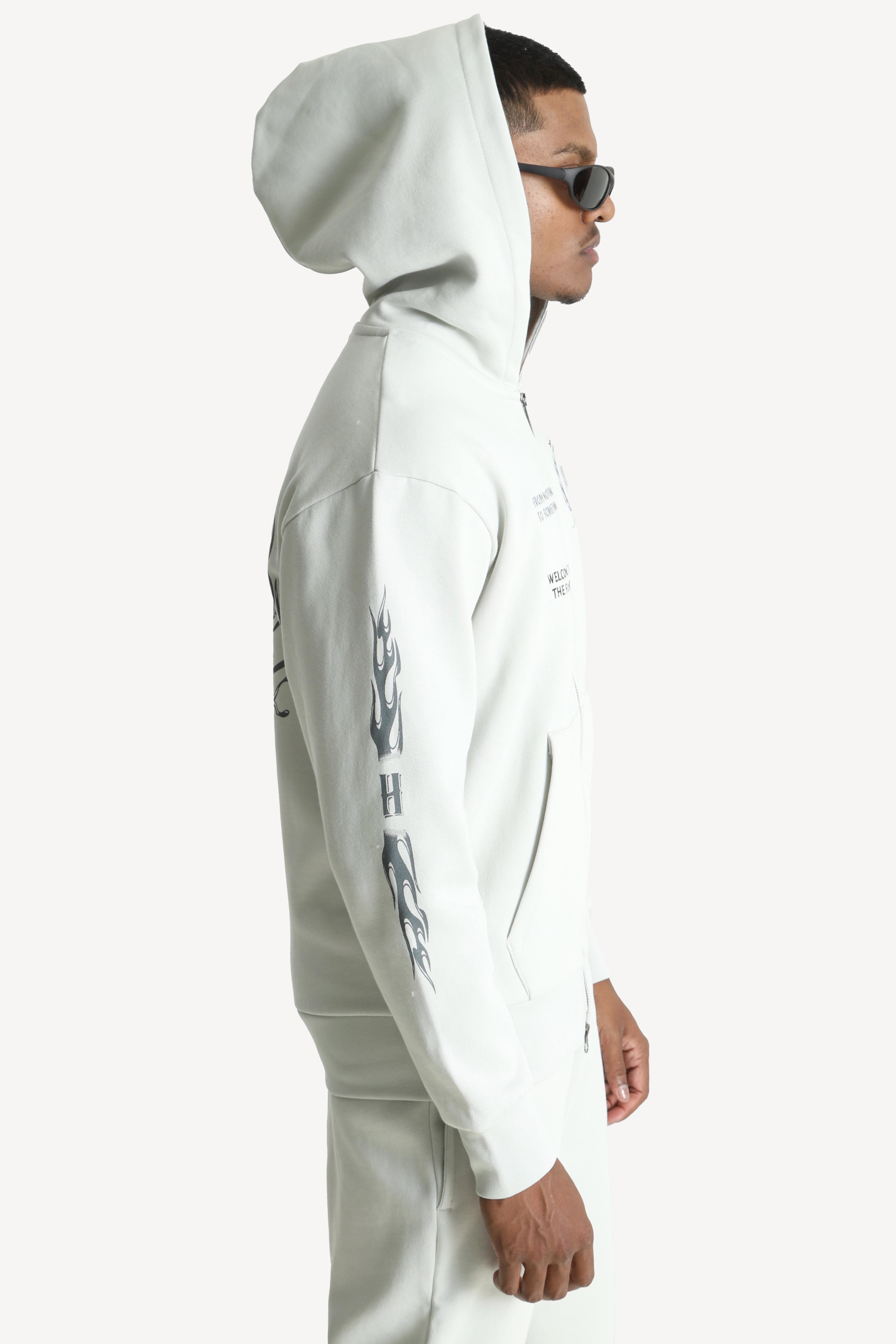 Oversize Kapuzensweatjacke - Dawn Blue