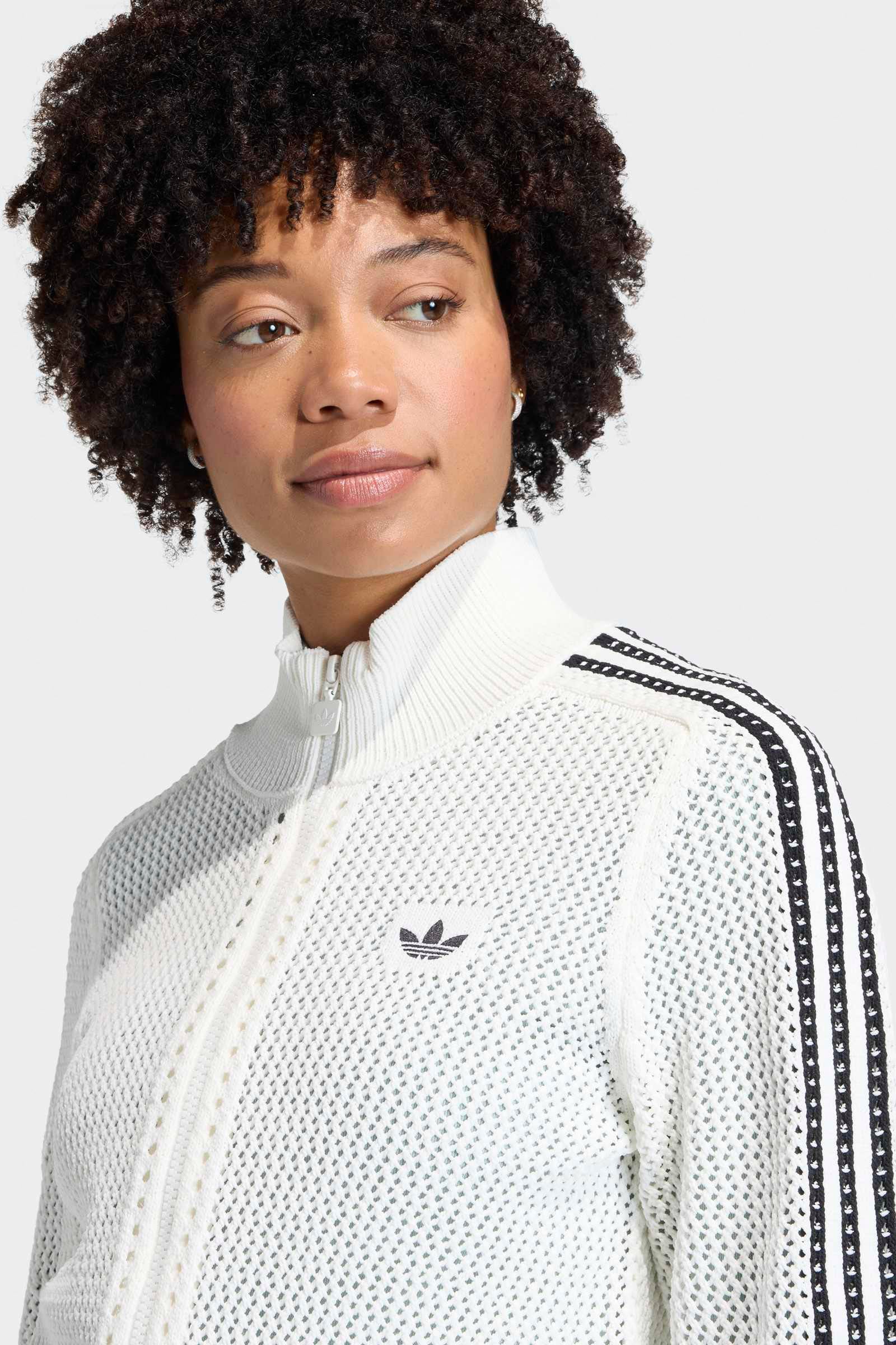 Giacca da tuta in crochet - Off White