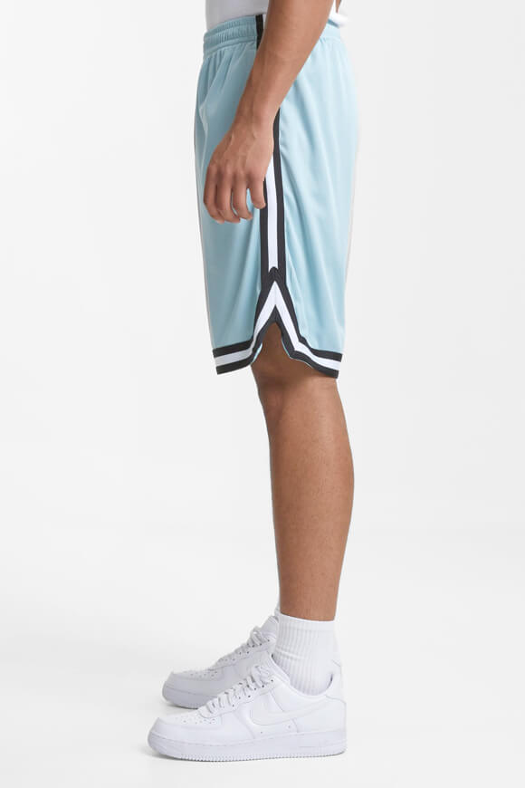 Stripes Mesh Shorts - Oceanblue + Black + White