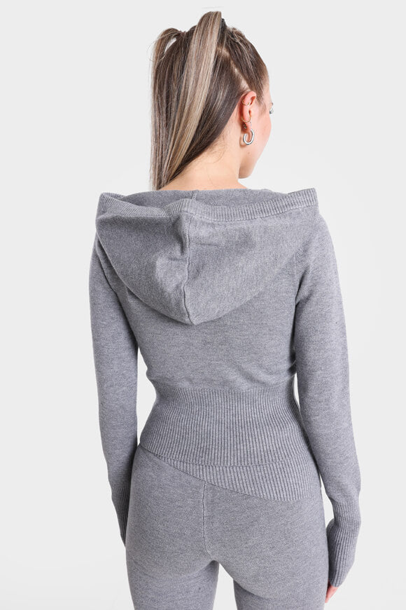 Crop Strickjacke - Grau