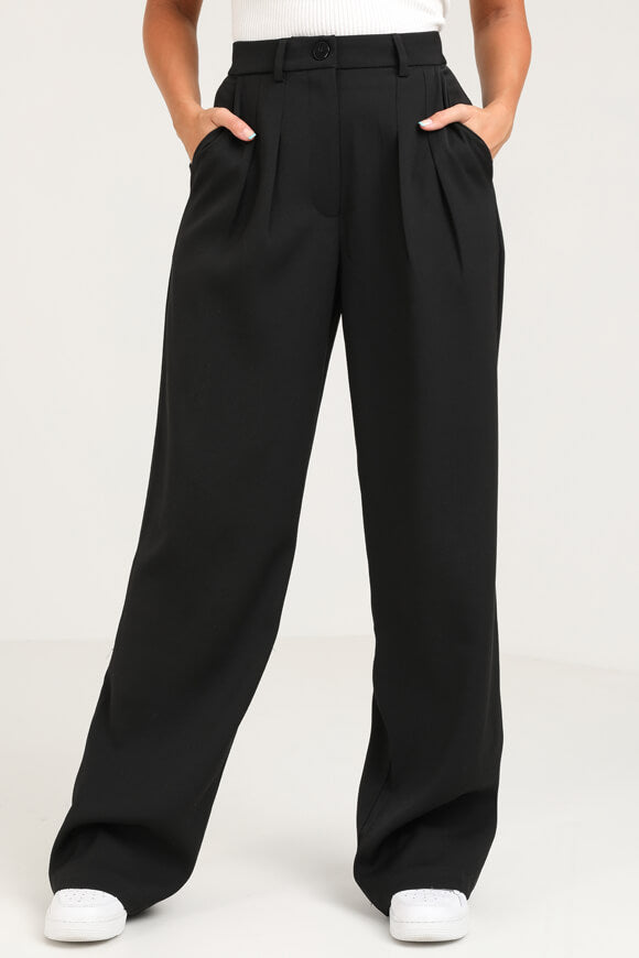 Wide Leg Hose - Schwarz