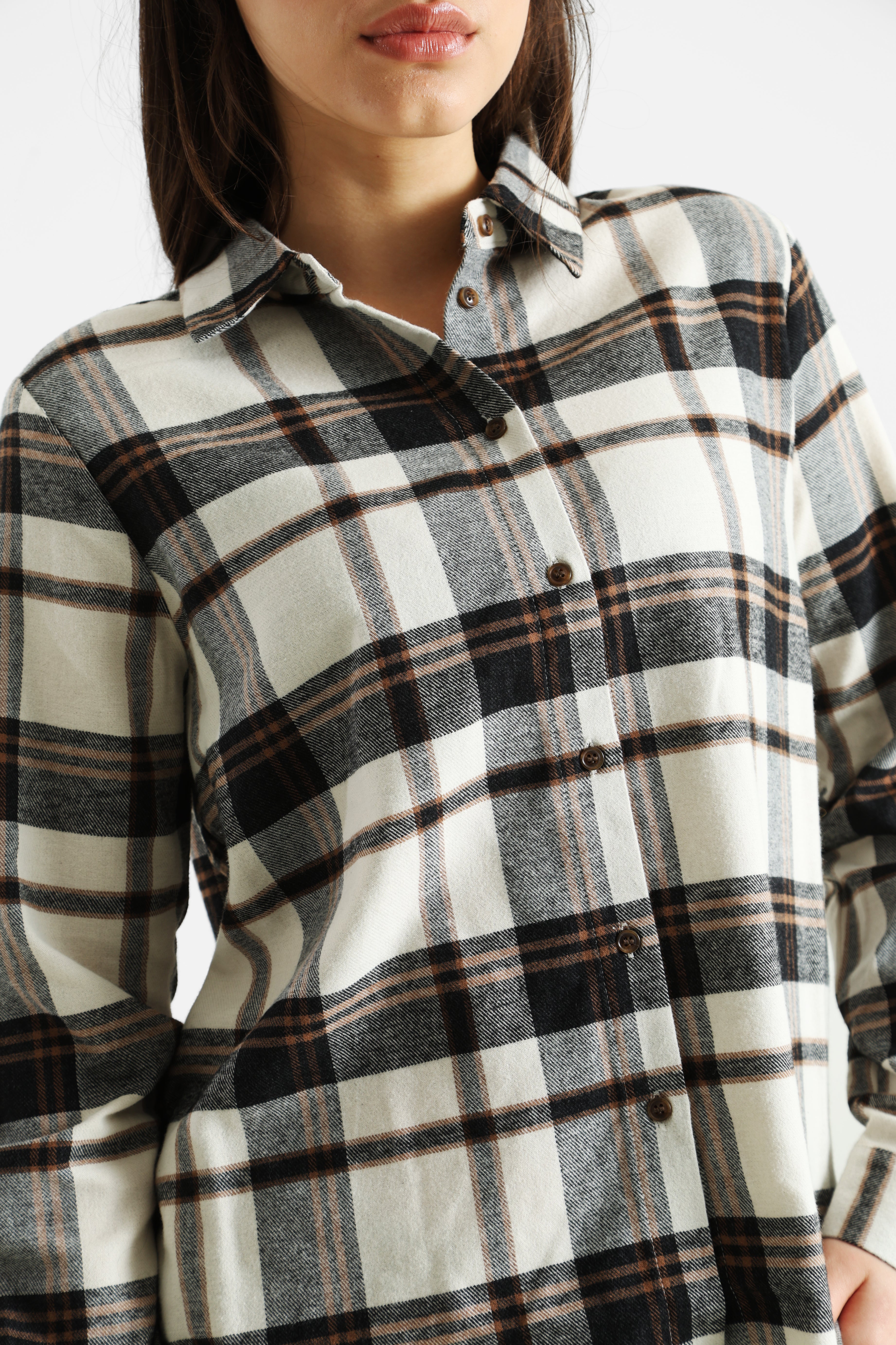 Camicia ONLFIE - Cocco tostato + nero