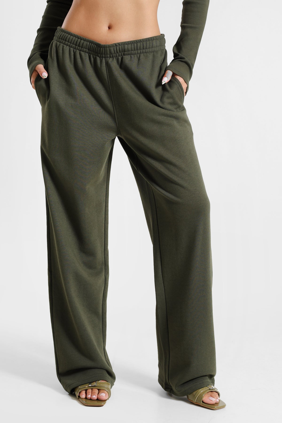 Pantaloni in felpa - Olive