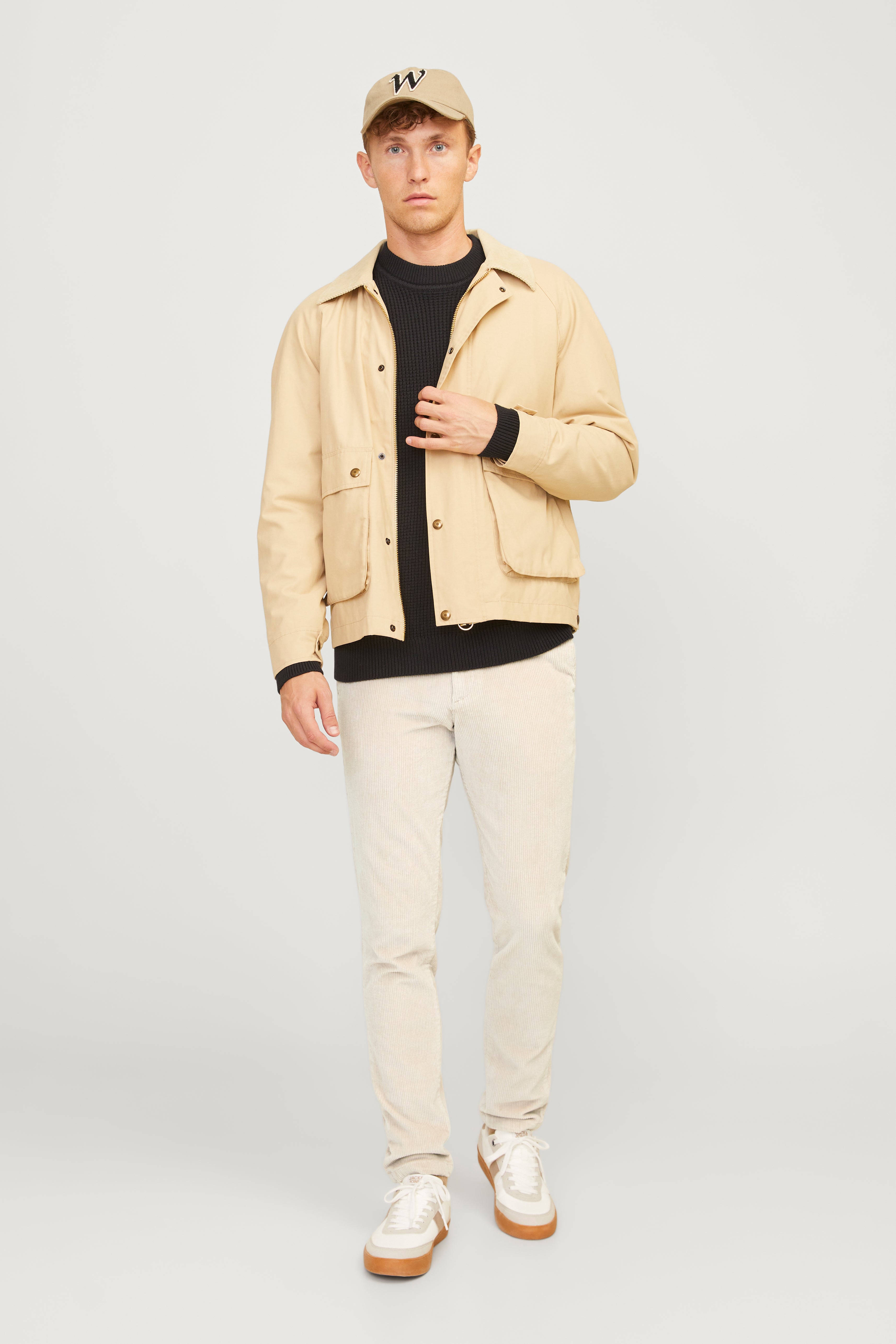 JPSTMARCO pantalon chino en velours côtelé L32 - Moonbeam