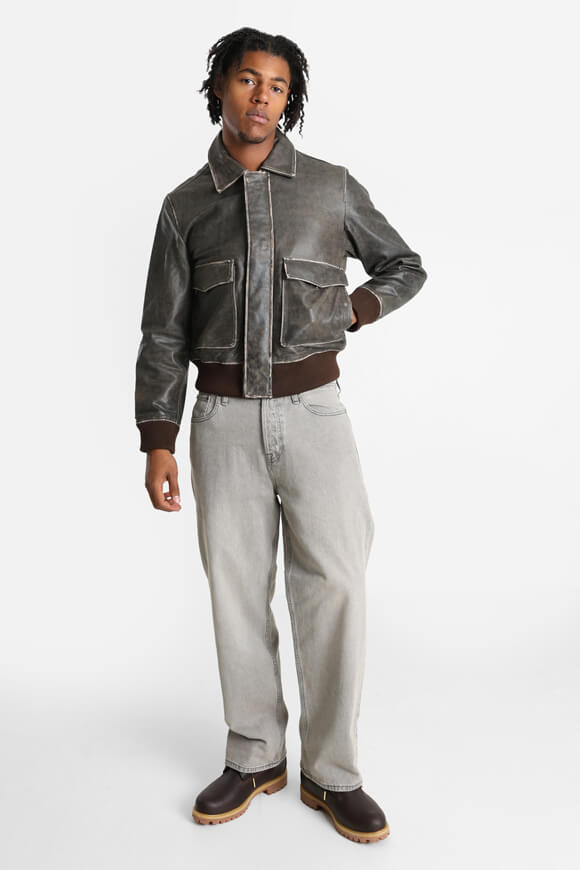 JORGREENWICH Bomber Kunstlederjacke - Black