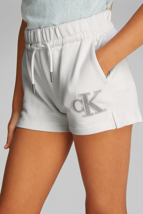 Metallic CK Sweatshorts - Bright White
