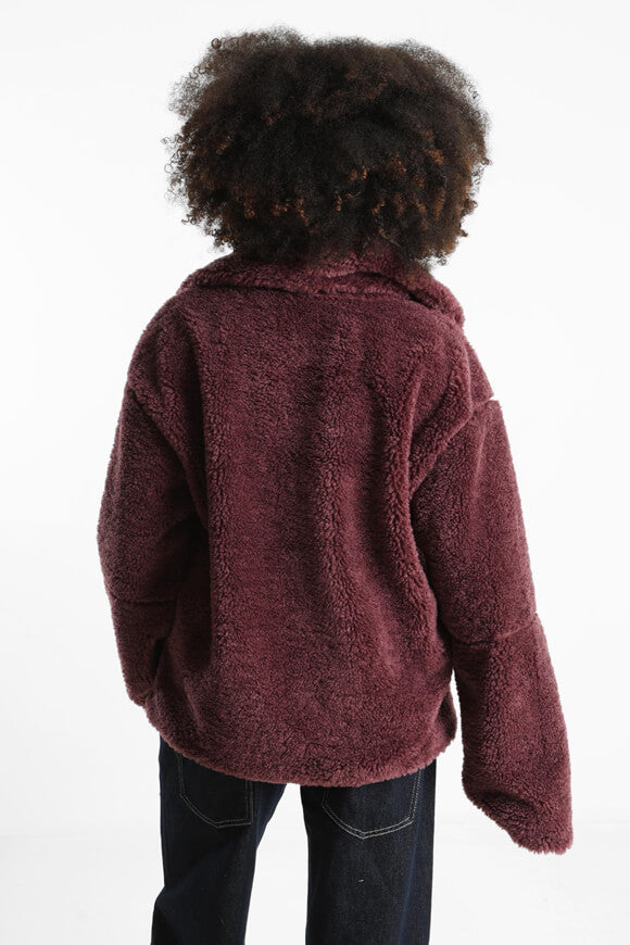 Oversize Teddy Jacke - Wein