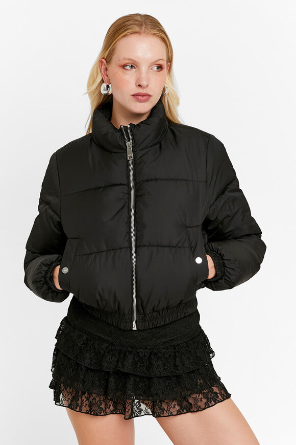 Veste tampon Crop - Noir
