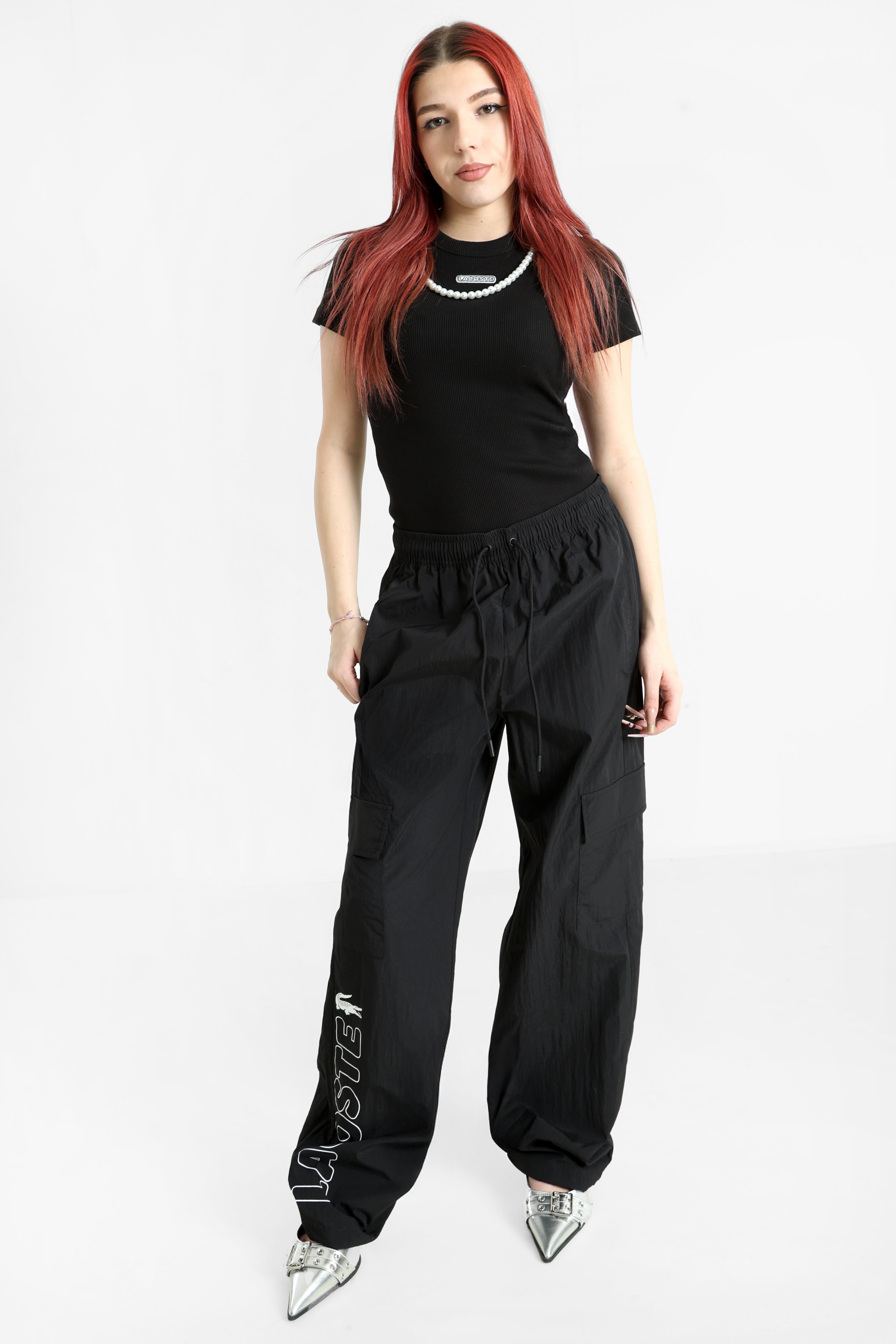 Geripptes T-Shirt - Black