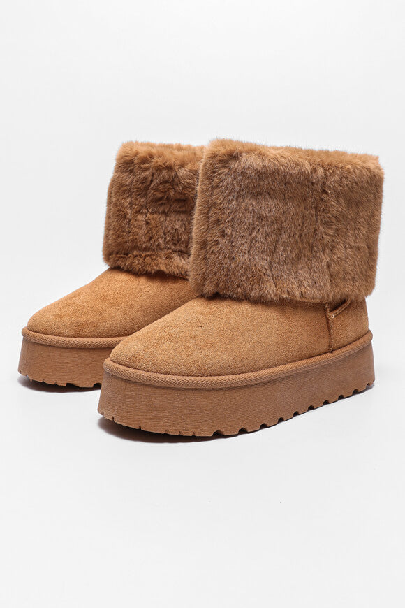 Bottines plateau doublées - Tan