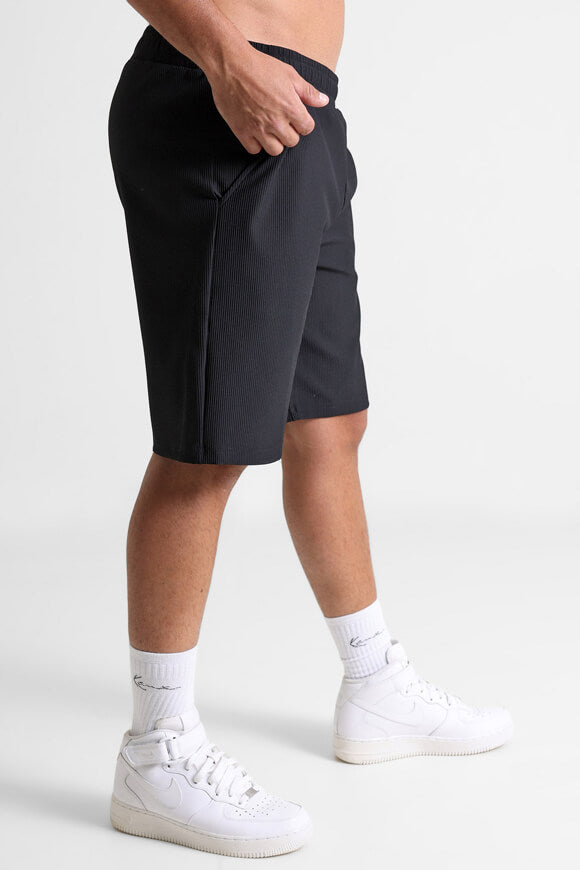 Strukturierte Stoffshorts - Schwarz
