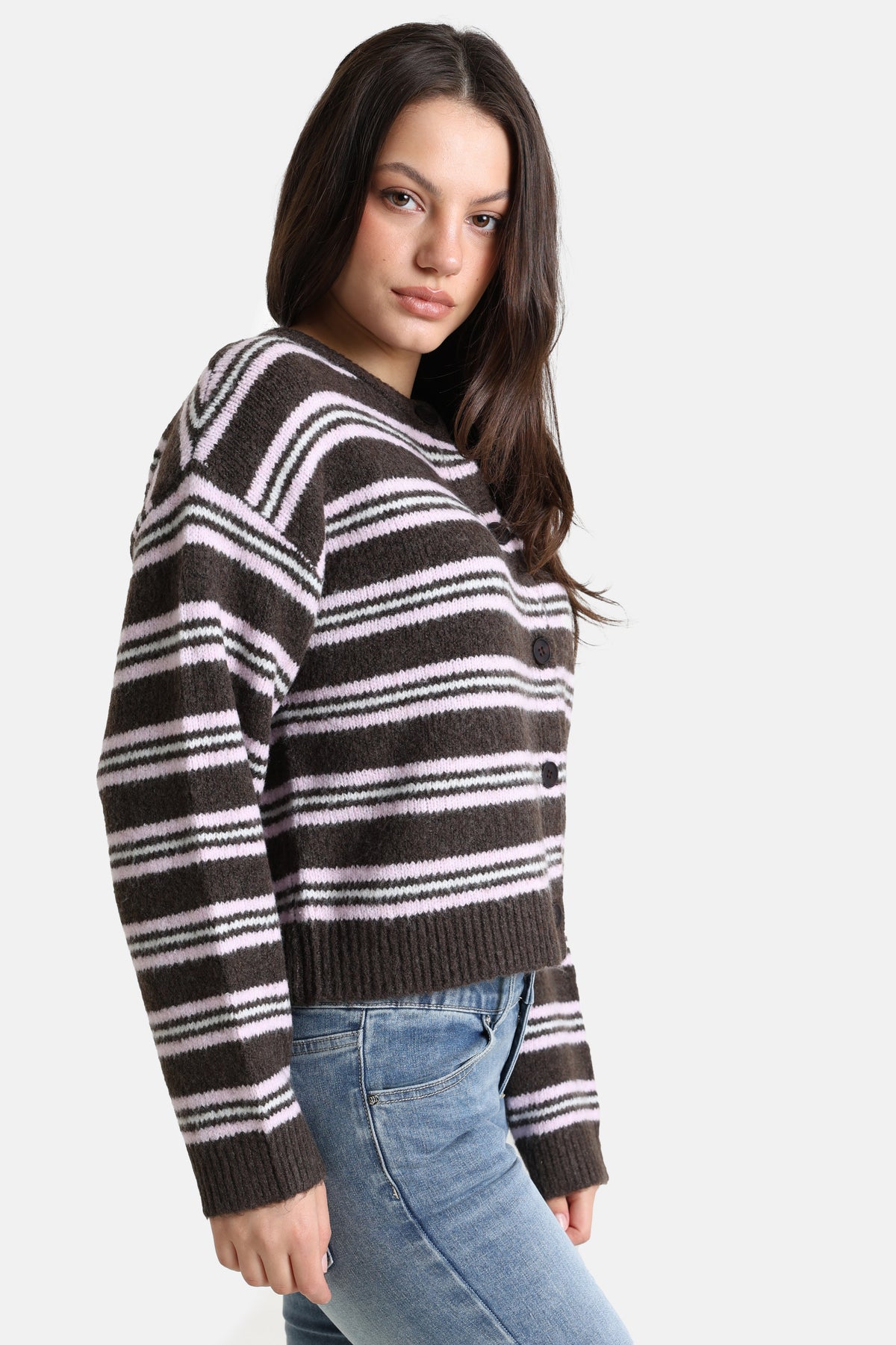 Cardigan - Braun + Rosa