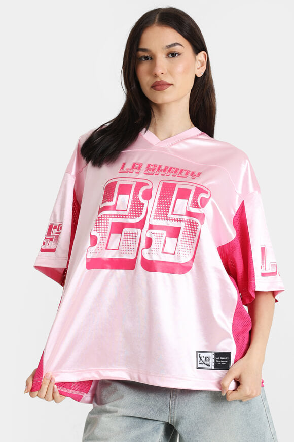 Satin Oversize T-Shirt - Pink