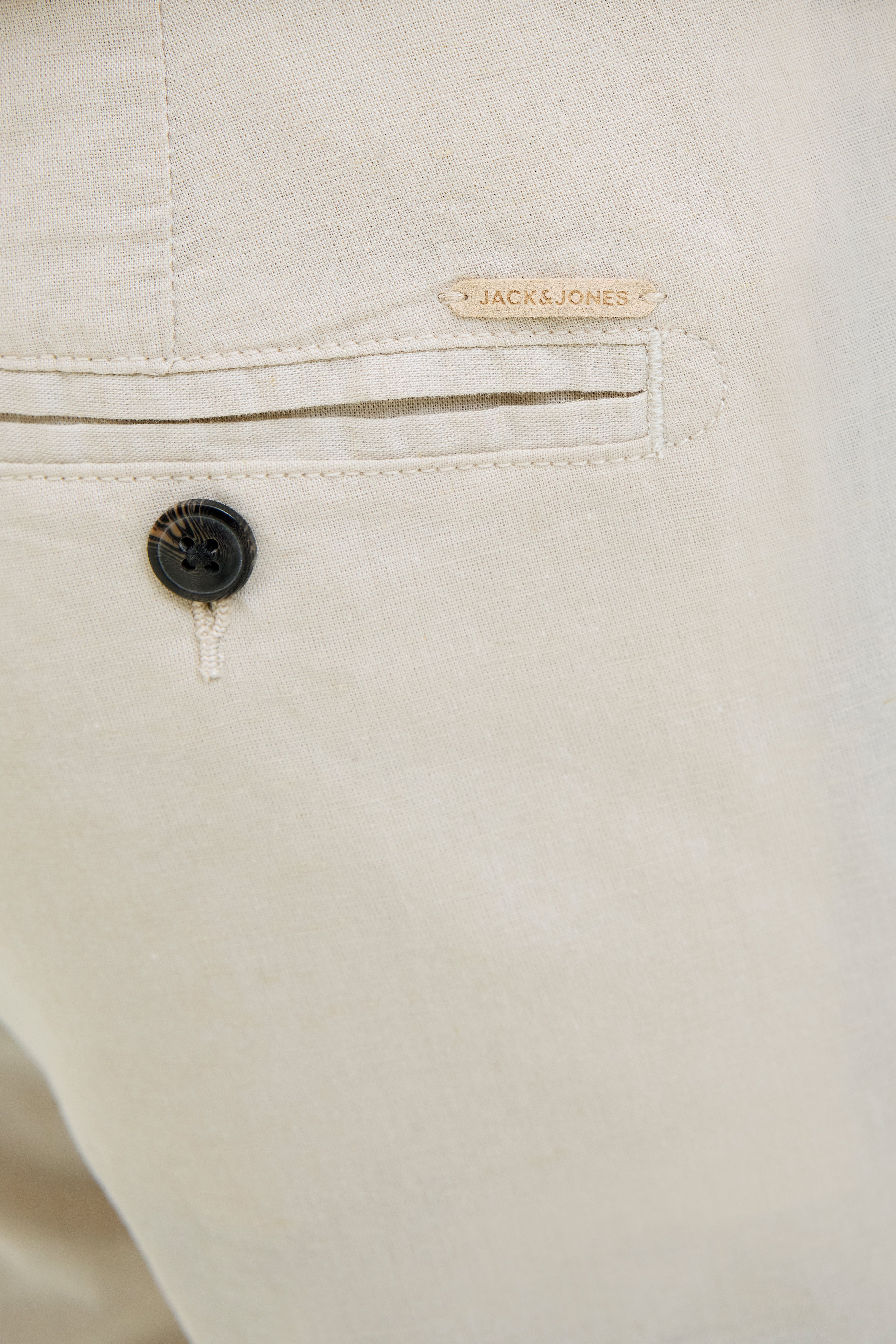 JPSTACE pantalon chino en lin L32 - Feather Gray