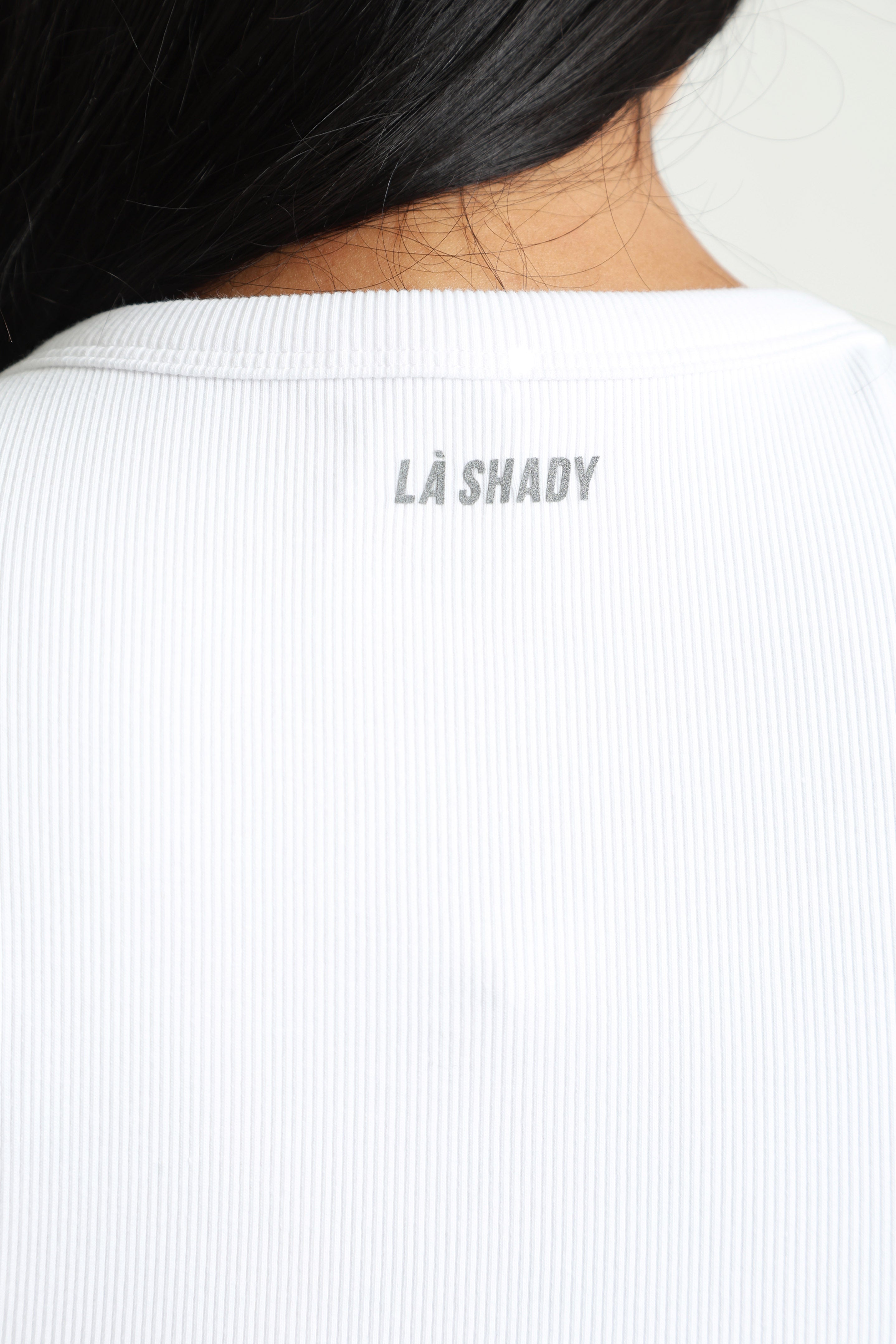 Débardeur court côtelé - Blanc