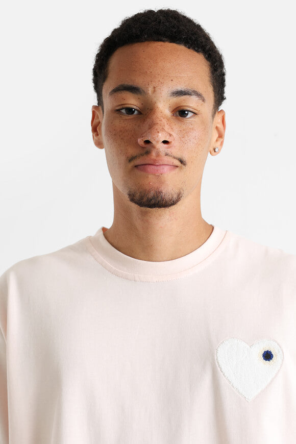 Maglietta Heart - Rosa chiaro + bianco