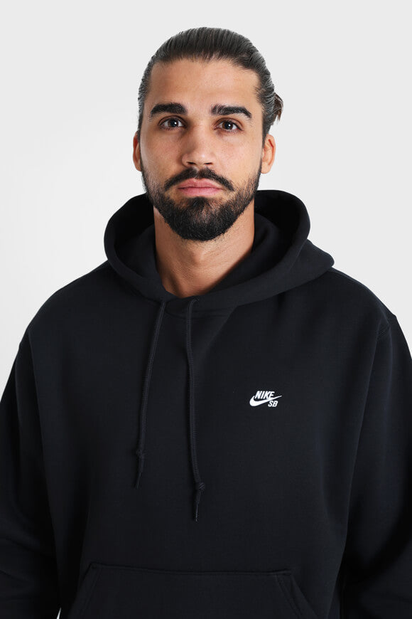 Fleece Oversize Kapuzensweatshirt - Black