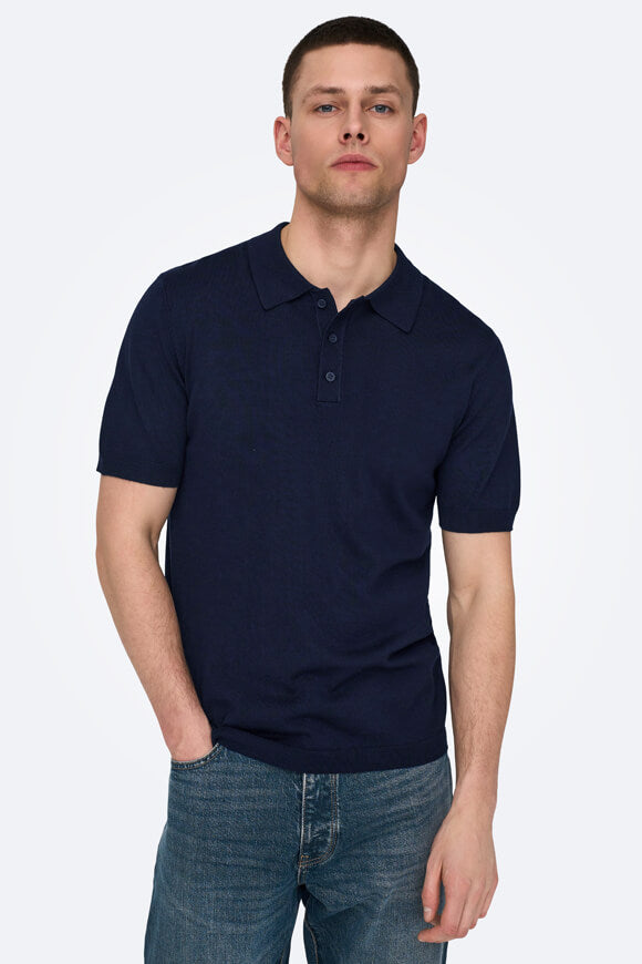 Wyler knitted polo shirt - Dark Navy