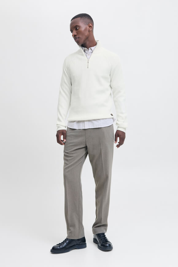 Pannel ribbed knit sweater - Cloud Dancer