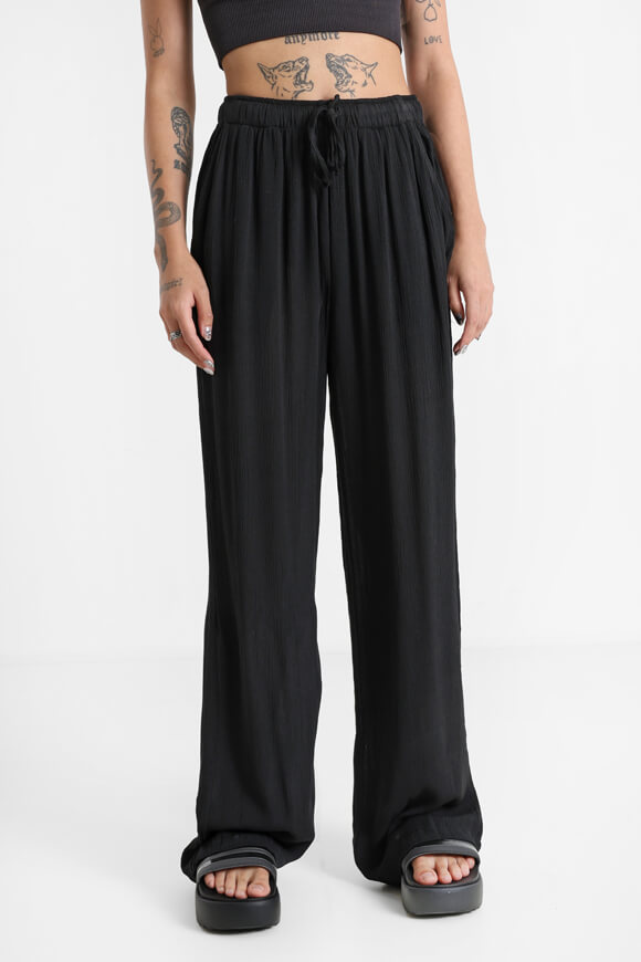 Wide Leg Hose - Schwarz