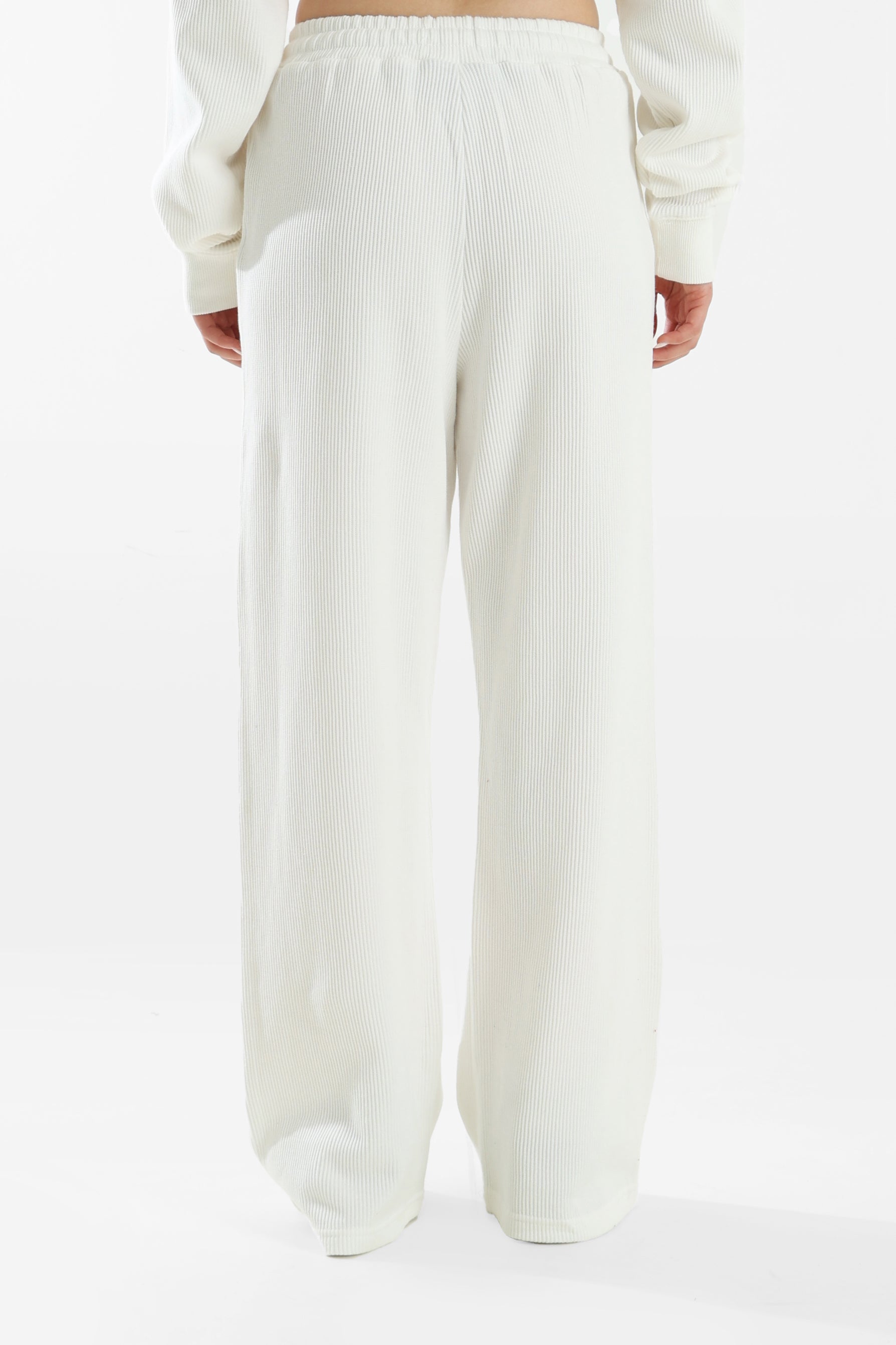 Pantalone sportivo in tessuto strutturato - Washed Warm White