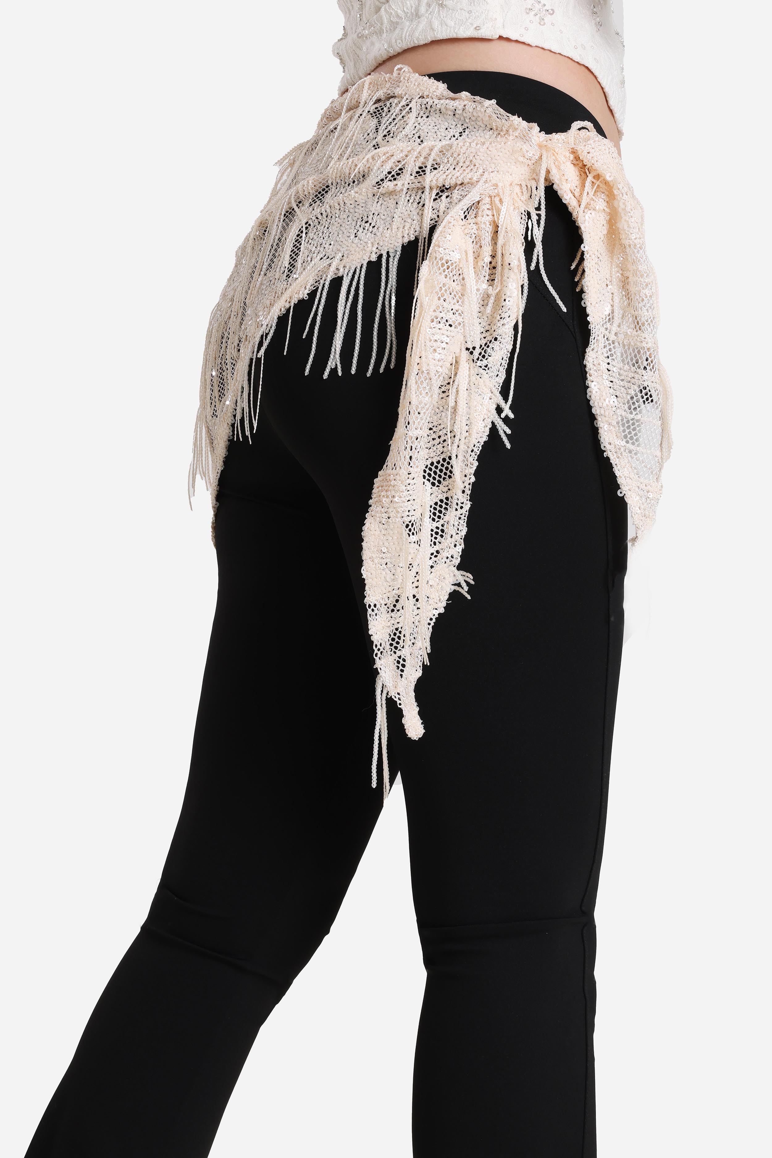 Pailletten-Tuch / Foulard - Light Beige