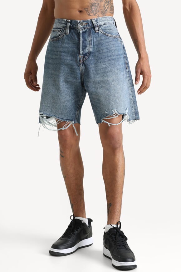 JJITONY JJCOOPER short en jean loose fit - Medium Blue Denim