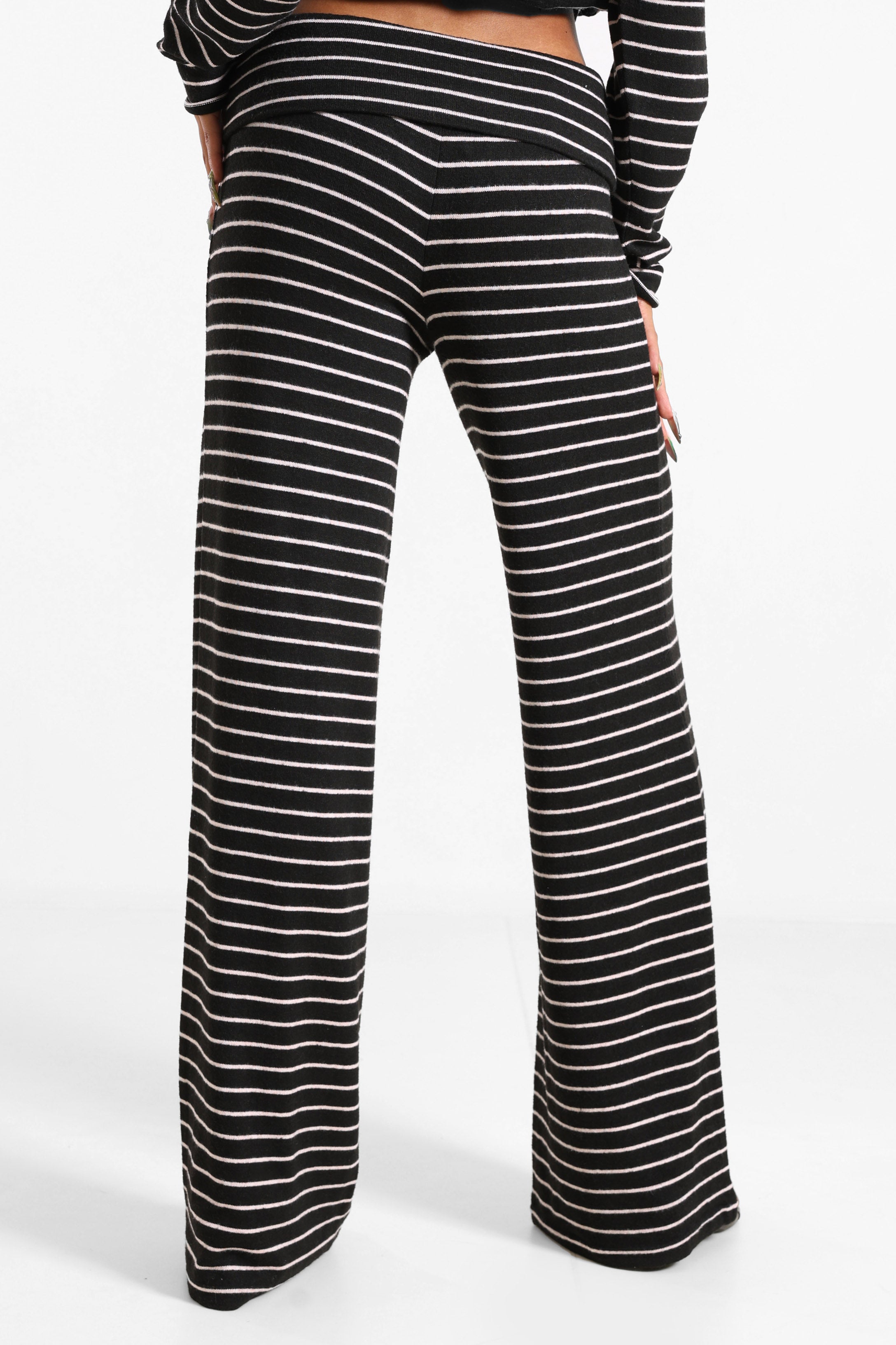 Strickhose - Schwarz + Rosa
