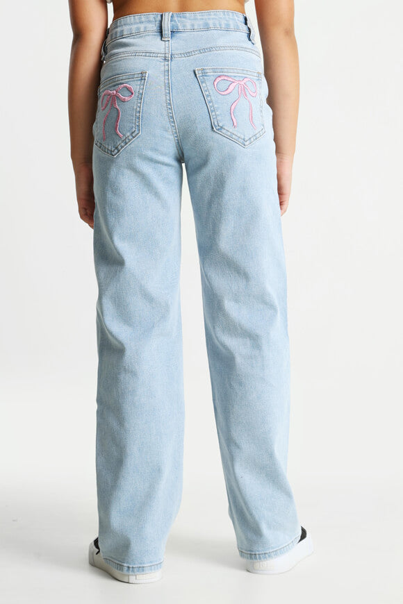 Straight Fit Jeans - Hellblau