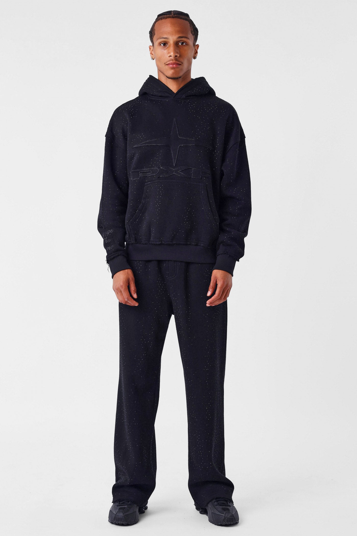 Pantalon en sweat avec strass - Black