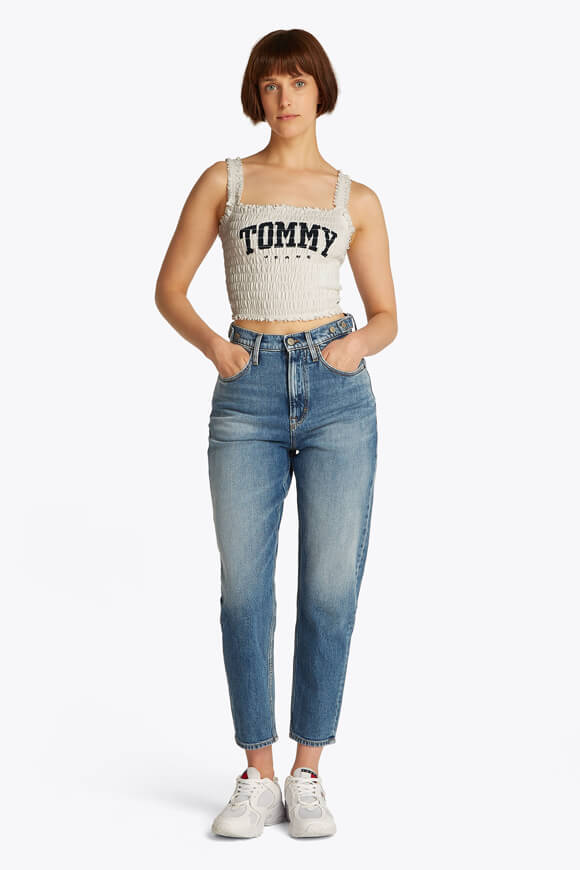 Top court en tissu smocké - Offwhite