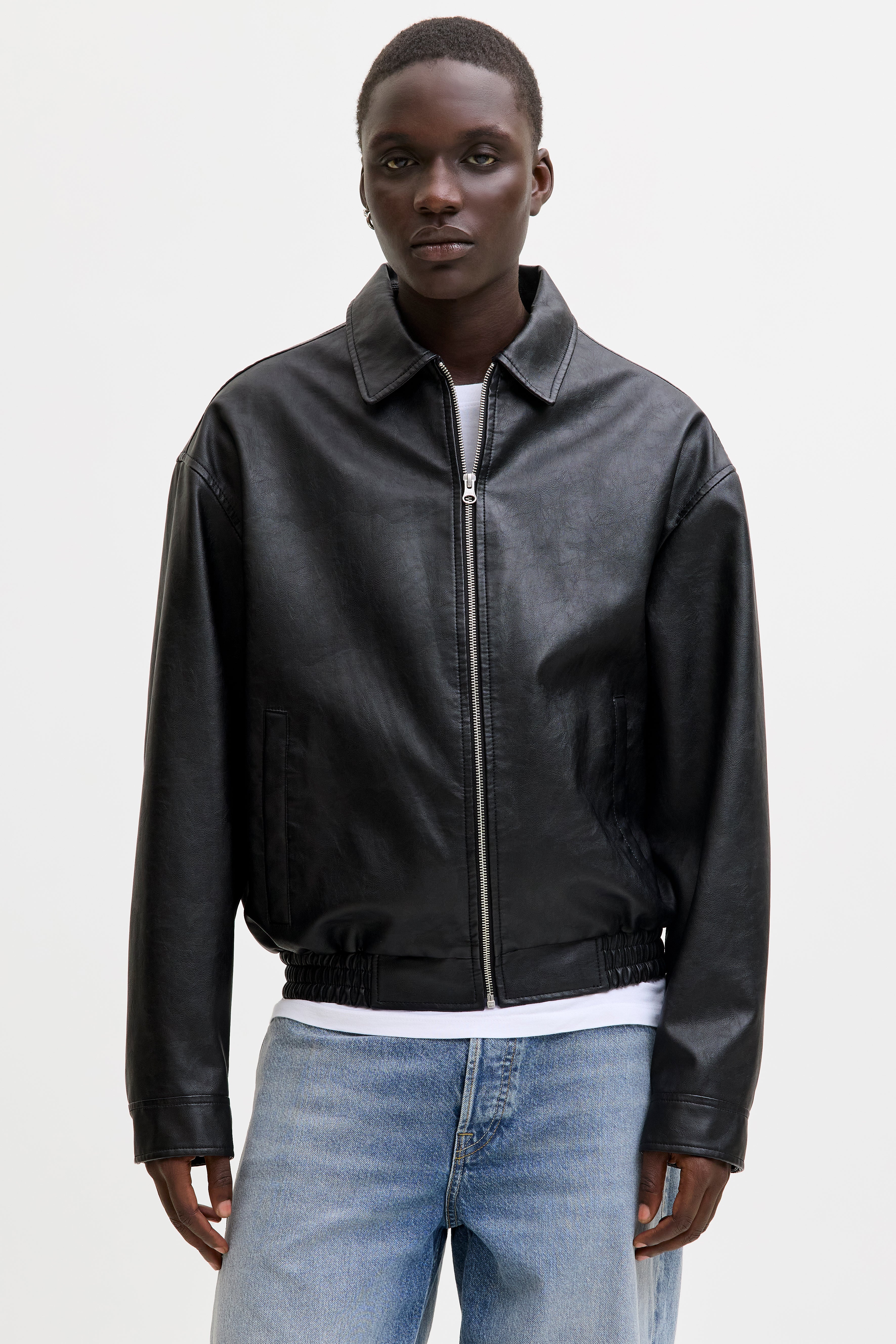 JJLEON Bomber faux leather jacket - Black