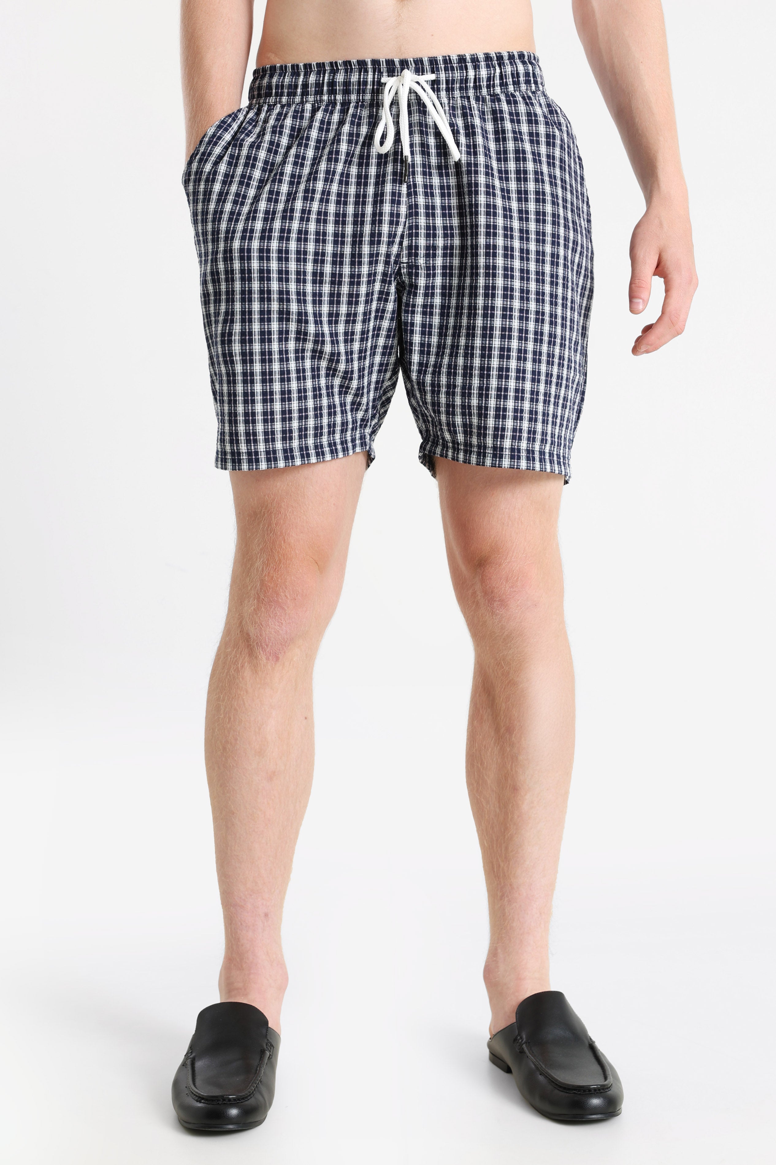 RRSLADE Karoshorts aus Seersucker - Navy Blazer