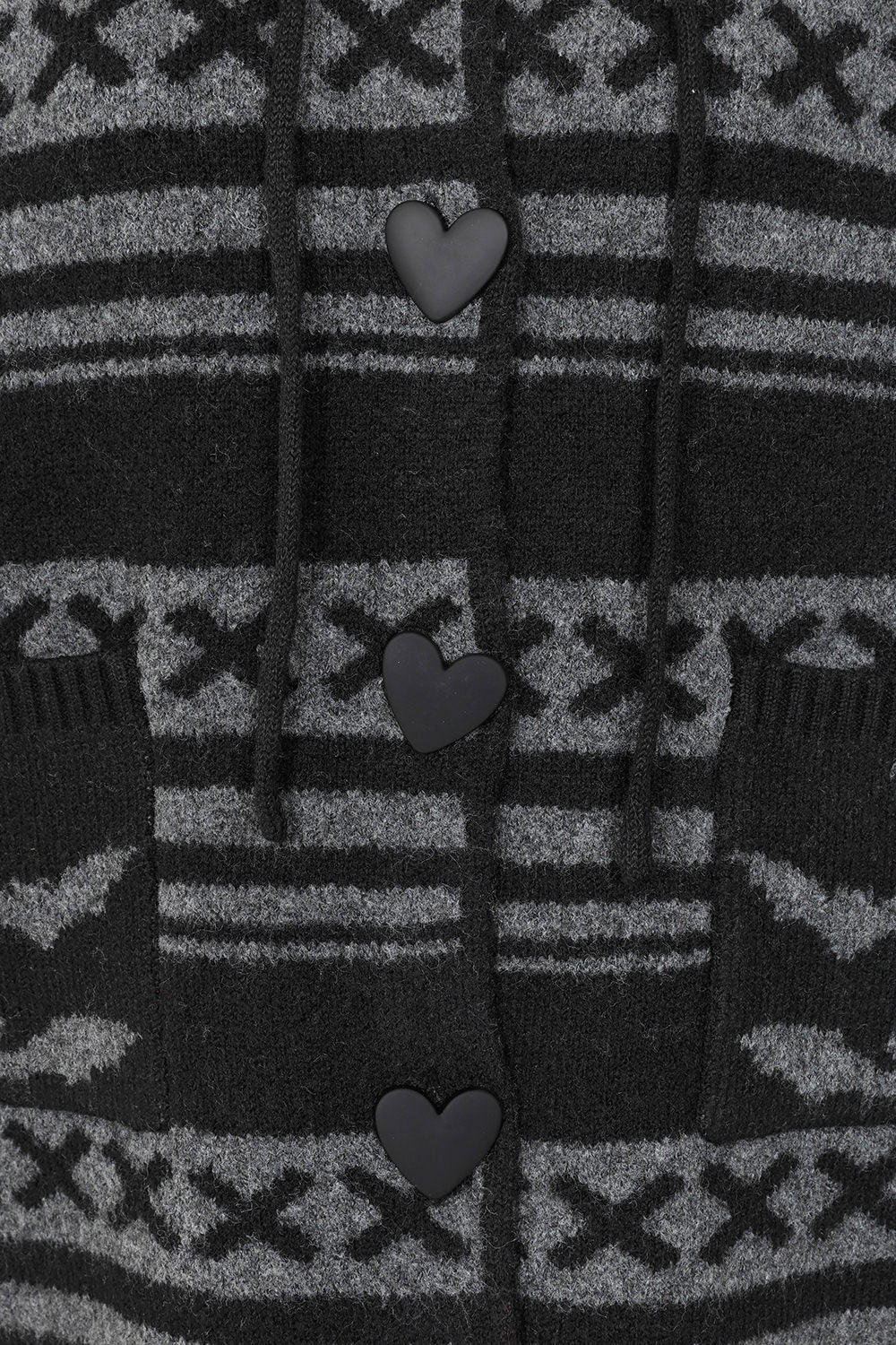 Punkie Love Oversize Strickjacke - Black + Grey