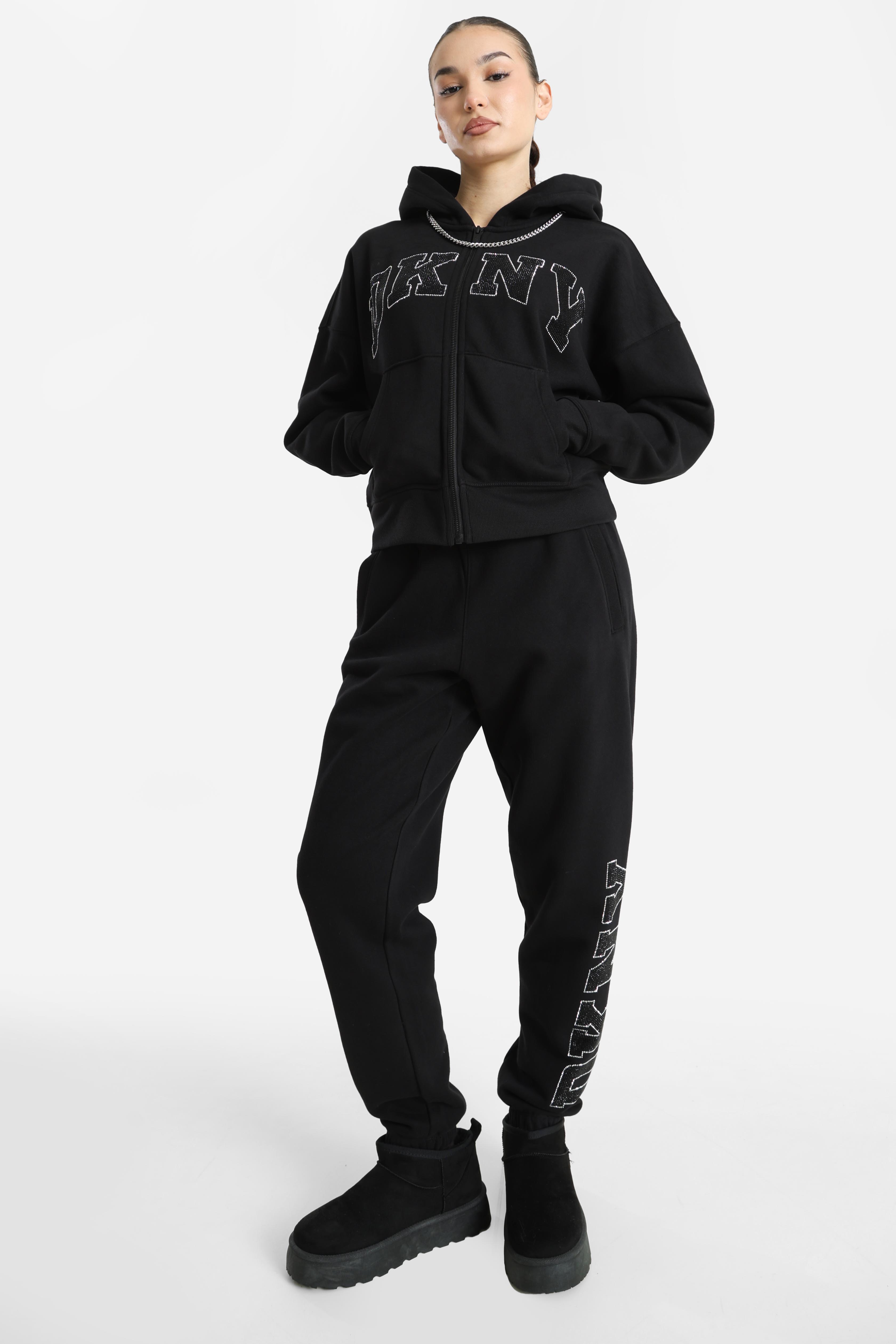 Kapuzensweatjacke - Black