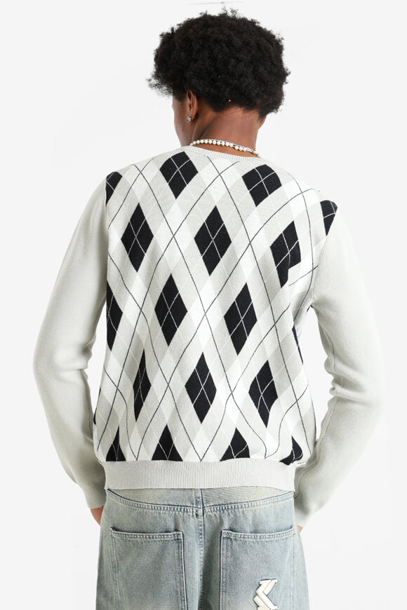 Feinstrickpullover - Grau + Schwarz