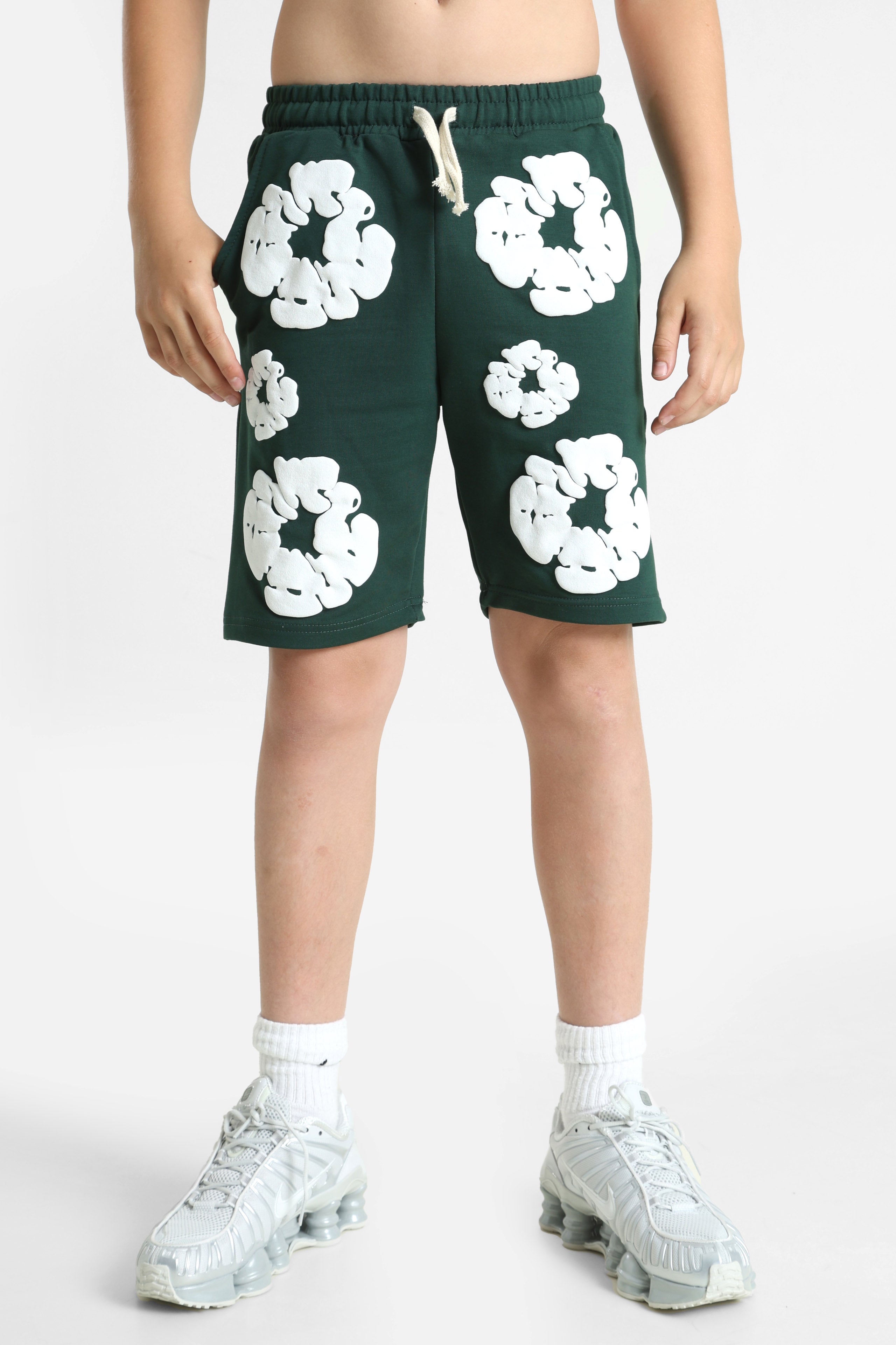 Short en sweat - Forest Green + White