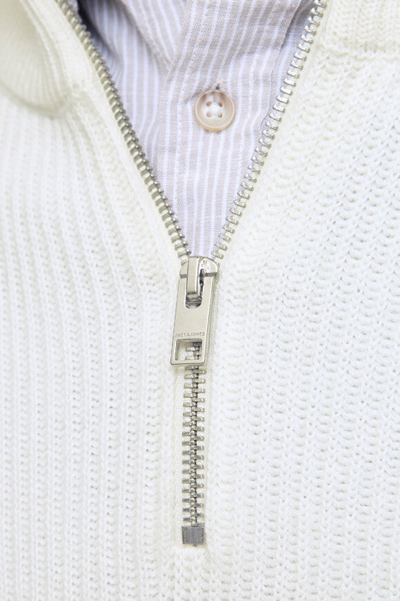 Pannel ribbed knit sweater - Cloud Dancer