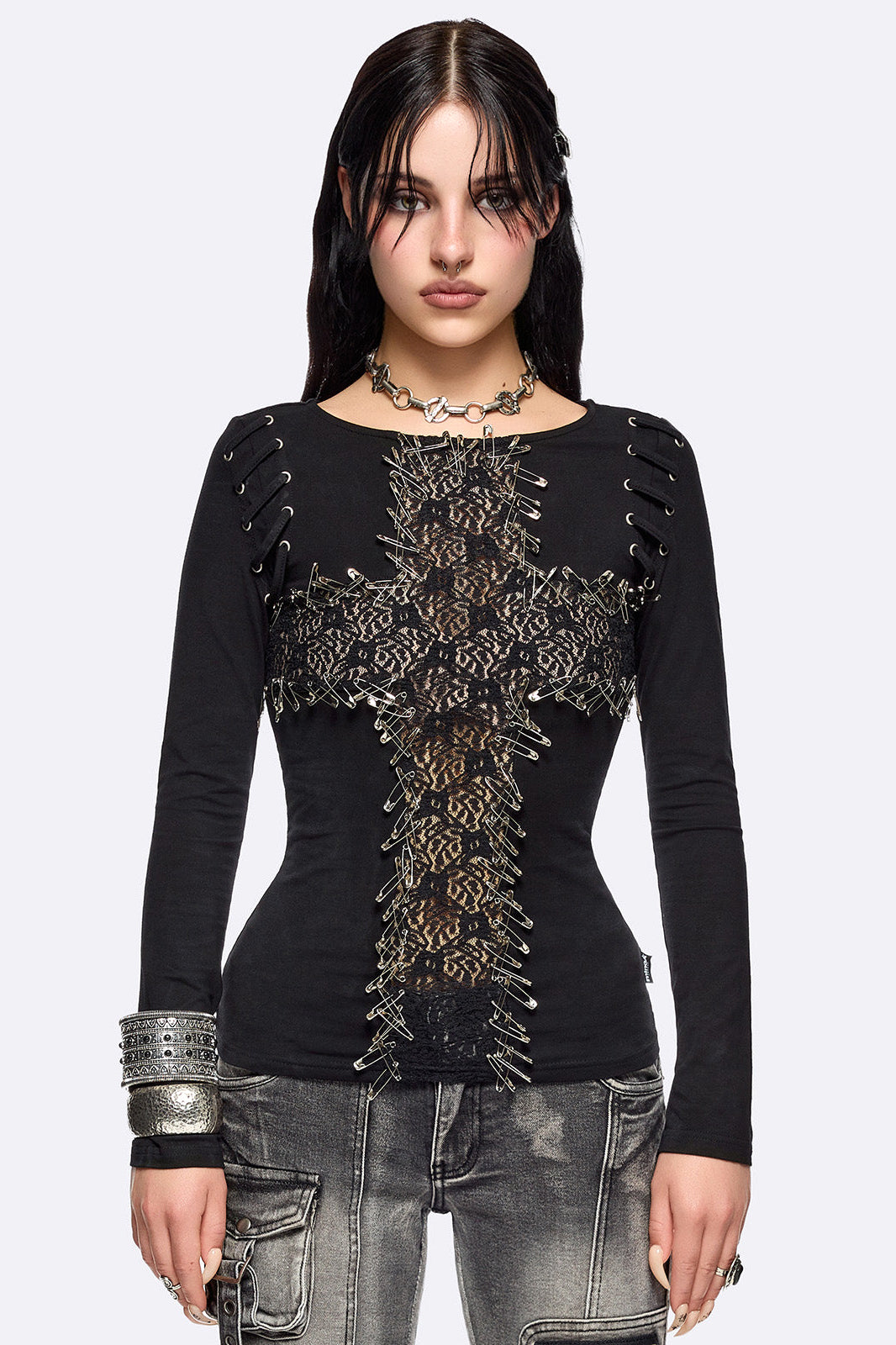 Camicia a maniche lunghe Dark Romance - Nero