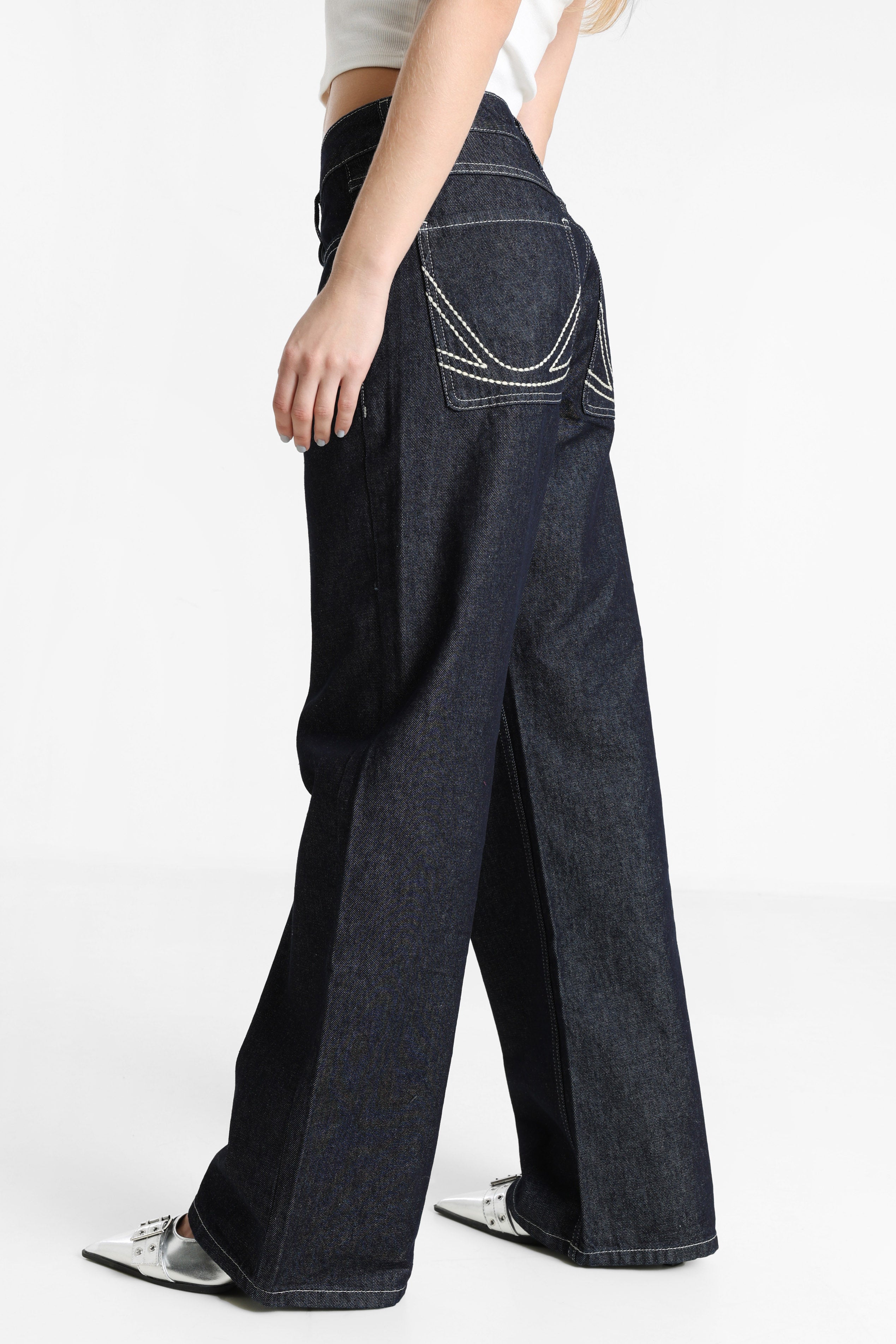 Wide Leg Jeans - Blue