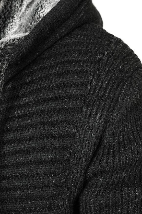 Cardigan doublé - Noir chiné