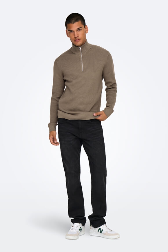 Phil Gerippter Strickpullover - Desert Taupe