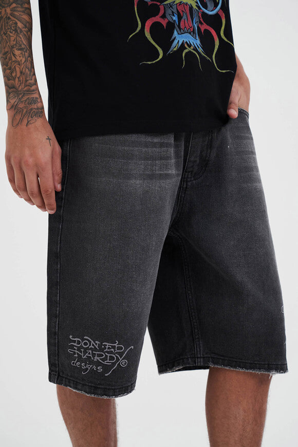 Pantaloncini di jeans skater - Denim nero