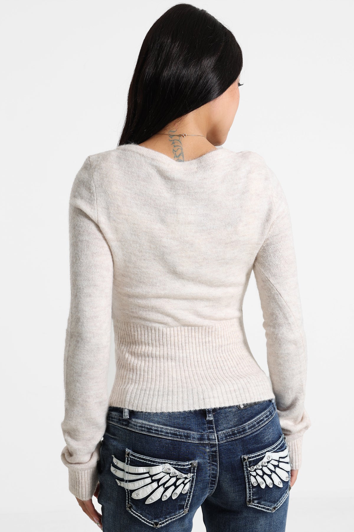 Knitted sweater - Beige clair