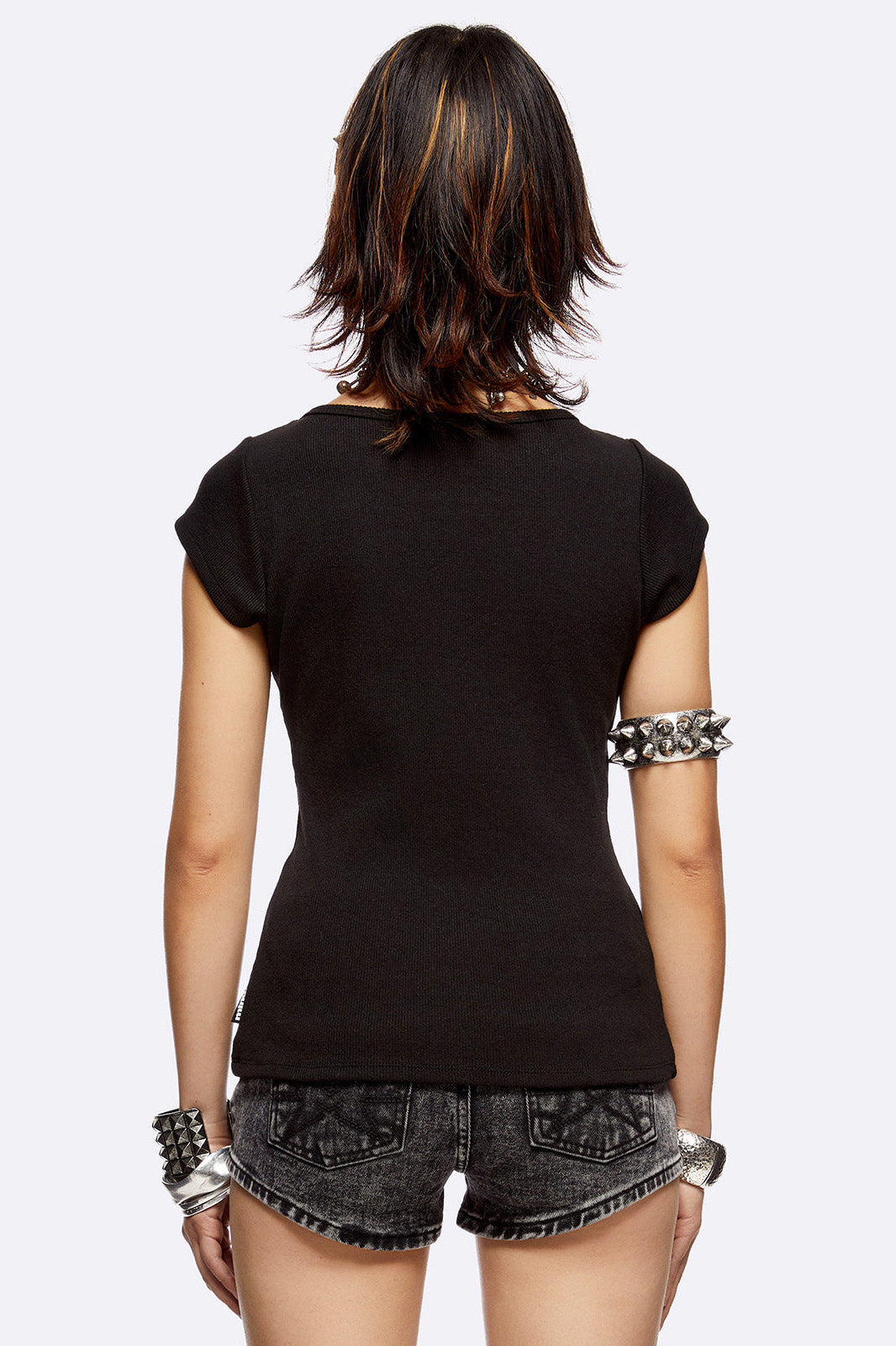 Maglietta Metal Mercy a coste - Nero