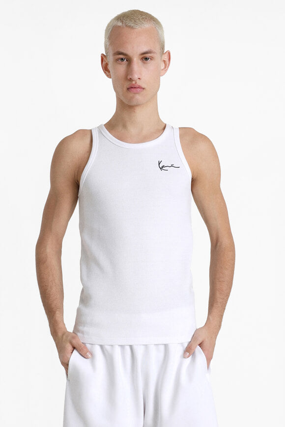 Tanktop mit Waffelstruktur - White