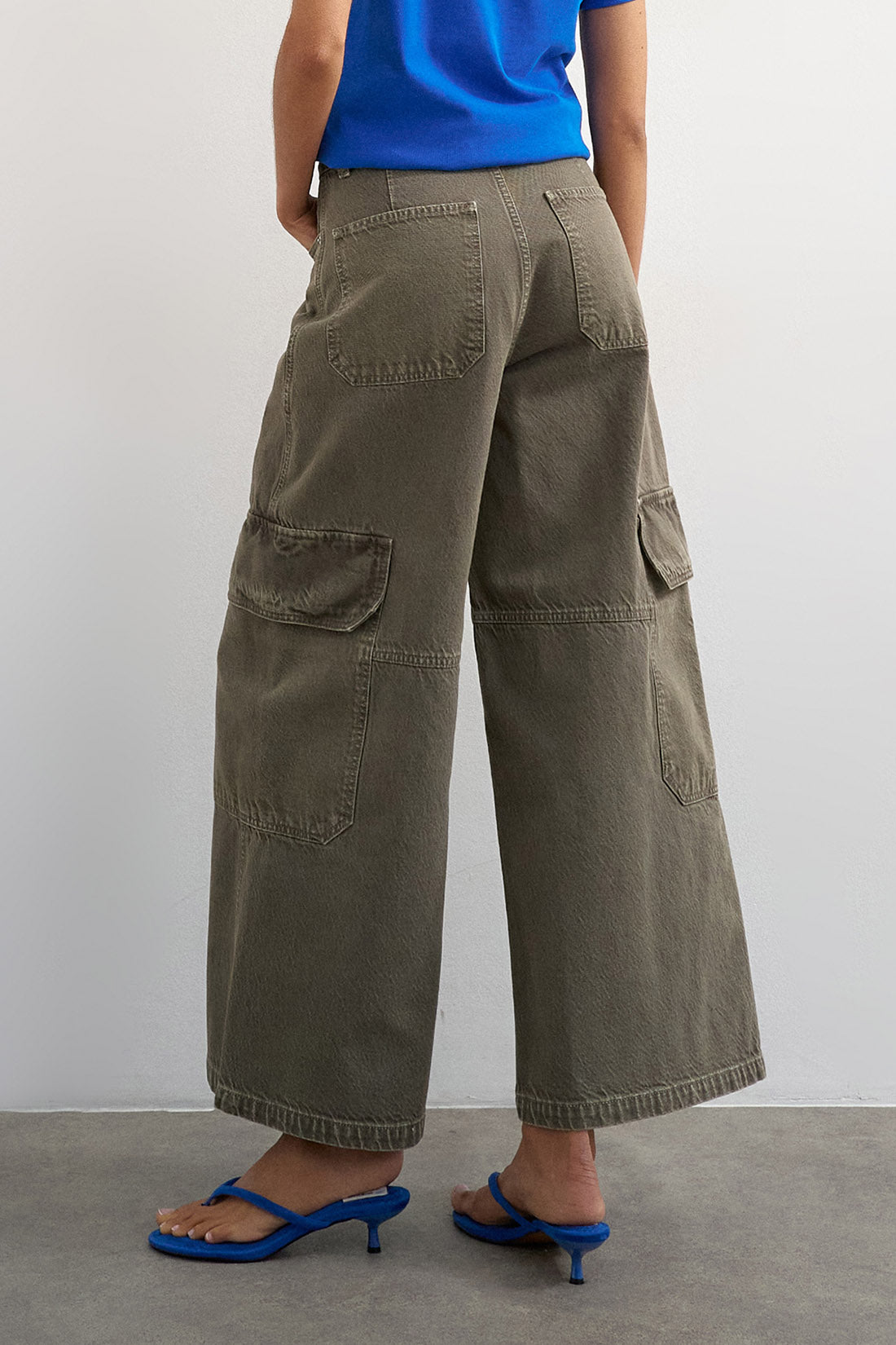 TSJULIA Wide Leg Cargo Jeans L32 - Grey Denim
